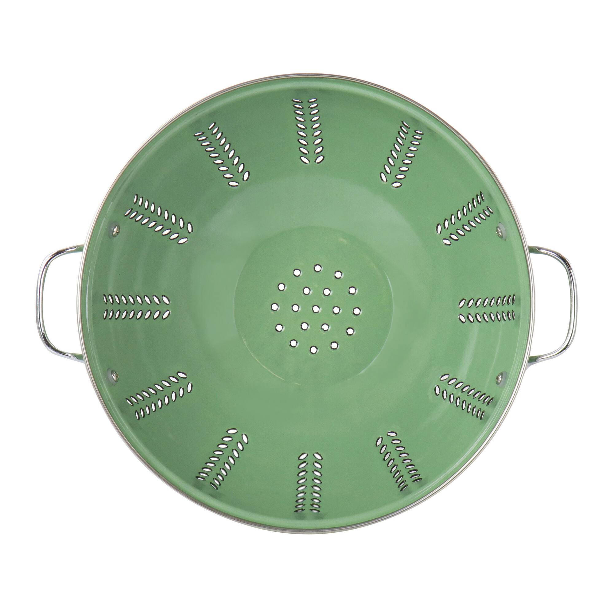 Gibson Home Plaza Cafe Green 4 Quart Enamel Colander